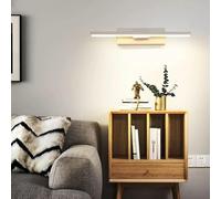 Lampada da Parete A LED Rotante A 330 ° Applique da Parete per Interni in Alluminio Lungo in Stile Nordico per Lampada da Comodino Scale da Soggiorno, White with Plug, Cool White, 40cm, 8W