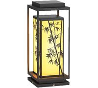 Lampada da Parete a LED Solare - Lampada da Esterno, Lanterna a Colonna Quadrata per terrazza e Patio, Apparecchio da Giardino Nero, 25x25x60 cm, Perfetta per l'illuminazione di Giardini e v