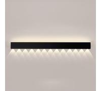 Lampada da Parete a LED, Striscia Luminosa Lunga Nera, Applique in Metallo Ultrasottile, con Mini faretto, su e Giù, Lampada Decorativa Calda 3000K
