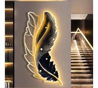 Lampada da Parete A LED USB con Piuma Elegante di Lusso, Statua di Scultura da Parete con Ali 3D per Soggiorno Camera da Letto Ingresso Ufficio, Black