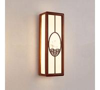 Lampada da Parete a LED Vintage in Legno, Lampada da Parete Rettangolare, apparecchio di Illuminazione Tradizionale Orientale per Montaggio a Parete, Applique da Parete da 18 W, luci da Parete per