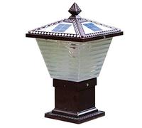 Lampada da Parete a pilastro per Porta per Recinzione da Esterno con Colonna Solare Lampada da Giardino a LED per Villa da Esterno Impermeabile per Prato Europeo