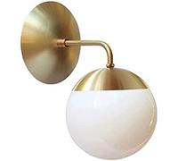 Lampada da Parete a Sfera in Vetro e Rame, Lanterna da Parete a Globo, Applique in Ottone molecolare, Illuminazione da Parete per Soggiorno, Ristorante, Lampada da Camera da Letto, Specchio da ba