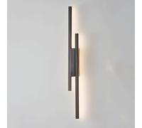 Lampada Da Parete A Strisce Metalliche Per Interni, Applique Da Parete Lunga Per Corridoio A LED Da 36W Apparecchio Di Illuminazione Da Comodino Per Camera Da Letto A 360° (Modalità A 3 Colori),Nero