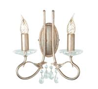 Lampada da Parete Acciaio Bicchiere di Cristallo Argento Oro H 29,5 CM Corridoio [EEK: Inaditato]