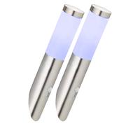 Lampada da parete, acciaio inossidabile, torcia da parete, applique da esterno per casa, rilevatore CCT, IP44, acciaio inossidabile, 1x LED RGB 10W 806Lm 2700-6400K, PxH 7,6x40cm, set di