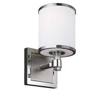 Applique Contemporanea Prospect Park Acciaio Nichel Cromo Vetro 1 Luce E27