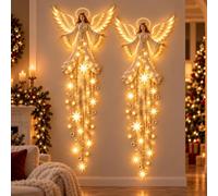 Lampada da parete Angel Blessing, angelo natalizio a cascata Starglow | Luce notturna a LED per camera da letto, decorazione natalizia a LED da parete per la casa, regalo da guardiano(2pcs)