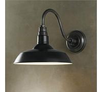 Lampada da parete antica Esterno Cupola a collo di cigno Applique Retro Industrial E27 Lampada da parete impermeabile Rustic Bronze Nero Fienile Intorno all'ombra Warehouse Loft Balcone Area pav A