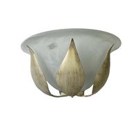 Lampada da parete applique classico in ferro battuto e vetro avorio e oro shabby chic bon-209