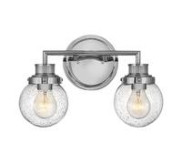 Lampada da parete applique da bagno luce in vetro cromato IP44 lampada da specchio a 2 lampadine