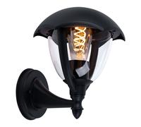 Lampada da parete applique da esterno applique da giardino lampada da parete lanterna, vetro plastica nero, LED RGB dimmerabile Smart CCT, 8,5W 806Lm 2700K-6500K, H 23,8 cm