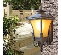 Lampada da Parete Applique da Esterno Lampada da Giardino a Parigi Lanterna da Esterno Illuminazione da Esterno Lampada da Parete per Balcone con Paralume in Vetro Vintage in Alluminio Nero ruggine