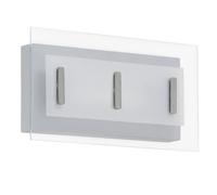 Lampada da parete applique da esterno lampada da parete per casa, IP44 resistente alle intemperie 2 lampadine, acciaio zincato, vetro satinato, LED 7,4W 640Lm bianco caldo, LxLxP 18x33x6cm
