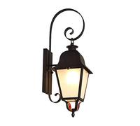 Lampada da Parete Applique da Esterno Parigi Lanterna da Giardino Lampada da Parete per Balcone con Paralume in Vetro Vintage retrò in Alluminio Nero ruggine Antico
