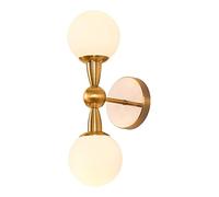 Lampada da Parete, Applique da Parete, Applique da Parete con Sfera in Vetro Bianca E26,Da da Bagno a Globo, Apparecchio per Lavabo, Base a Lanterna in Otte Vetro, Apparecchio Decorativo da Comodino/U