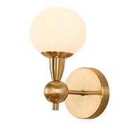 Lampada da Parete, Applique da Parete, Applique da Parete con Sfera in Vetro Bianca E26,Da da Bagno a Globo, Apparecchio per Lavabo, Base a Lanterna in Otte Vetro, Apparecchio Decorativo da Comodino/U