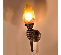 Lampada da Parete Applique da Parete Faretto da Parete Montaggio a Parete Illuminazione a LED Torcia, Decorazione per Interni, Paralume in Vetro Effetto Fiamma, per Portico Cortile Corridoio Giar