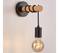 Lampada da Parete, Applique da Parete Interno dal Design Industriale Retrò con Cavo Regolabile, Spina E27 (senza Lampadina) , adatta per Scala Corridoio Caffetteria Bar Camera da Letto Balcone (Nero)