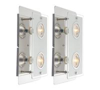 Lampada da parete applique da parete lampada da soggiorno lampada da corridoio lampada da camera da letto, 2 lampadine, lastra di vetro trasparente cromato opalino, LED 5W 400Lm bianco caldo, DxH 7,4x