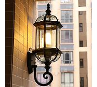 Lampada da Parete Applique da parete Lanterna elegante bronzo anticato vintage stile rustico E27 Design Applique Industriale per giardino terrazzo (Nero)