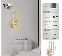 Lampada da Parete Applique LED Ovale oro bianco Esterno Interno orientabile [EEK: A+]