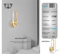 Lampada da Parete Applique LED Ovale oro bianco Esterno Interno orientabile [EEK: A+]