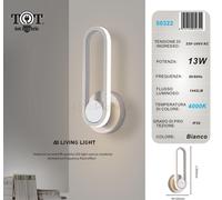 Lampada da Parete Applique LED Ovale oro bianco Esterno Interno orientabile [EEK: A+]