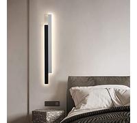 Lampada da Parete, Applique Lineare da 23,6 Pollici,Da a Led da Parete/Soffitto, Striscia Moderna Lunga 60 cm per Camera da Letto, Comodino, Soggiorno, Corridoio, Plafoniera Minimalista Ner Bianca/3