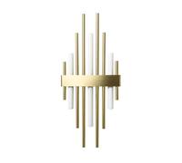 Lampada da Parete Art. Deco 70,5cm Alto Ottone Massiccio 3x S14d Bronzo Chiaro