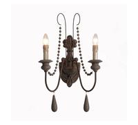 Lampada da parete Arte Perline di legno Decor Applique da parete Soggiorno Agriturismo Comodino Illuminazione del corridoio,Lusso