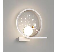 Lampada da parete Astronaut for bambini - rotonda a LED con proiettore di stelle for camera letto, cameretta dei e sala giochi(Right)