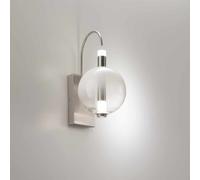 Lampada da parete AURORA, nichel satinato con vetro bianco 10W 850LM 3000K, h 41,3cm