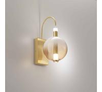 Lampada da parete AURORA, oro satinato con vetro ambra, 10W 850LM 3000K, h 41,3cm