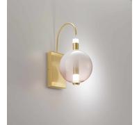 Lampada da parete AURORA, oro satinato con vetro rosa 10W 850LM 3000K, h 41,3cm