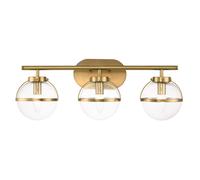 Lampada da Parete Bagno IP44 60,6 CM Lungo IN Ottone Antico Sfera Schermo