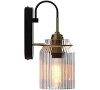 Lampada da parete cablata Moderna applique da parete in vetro E27 Edison Lampada da parete in metallo Semplice lanterna da parete Compatible with interni, Lampadario