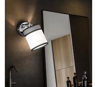 Lampada da parete camera da letto lampada da parete in tessuto braccio girevole lampada da parete bianca interior design moderno, paralume in tessuto, attacco E14, LxPxH 10x15,5x15,5 cm, Wofi 11771