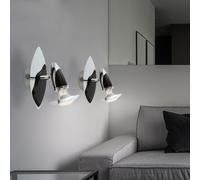 Lampada da Parete Camera Letto Spot Regolabile Legno Nero 2er Set [EEK: Non valutato]