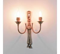 Lampada da Parete Candeliere Candele Bronzo IN Ottone 2flmg Fatto Barocco Piano