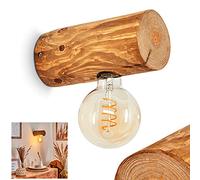 Lampada da parete Canedo, lampada da parete moderna in legno in design scandinavo marrone scuro, 1 luce, 1 x E27, spot da parete in design retro/vintage con effetto luce, senza lampadina/e