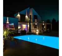 Lampada da parete casa bianca applique moderna lampada da esterno quadrata, faretto LED UP & Down orientabile, LED 6W 660lm 4000K, LxPxH 10x10x10 cm