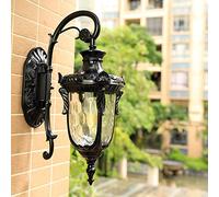 Lampada da parete classica per esterni, applique a LED nera retrò, illuminazione decorativa impermeabile per casa, corridoio, giardino