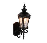 Lampada da Parete Classica per Esterni, Rustica, Impermeabile, Tradizionale, per corridoio, Giardino d'inverno, Balcone, Portico, Lampada da Parete, Lanterna in Vetro con Attacco per Sorgente