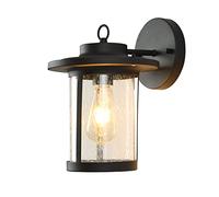 Lampada da parete Compatible with esterni E27 nera semplice in alluminio Lanterna da parete da giardino antiruggine impermeabile IP44,luce soffusa