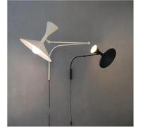 Lampada da Parete con Braccio A Bilanciere Applique da Parete Girevole Minimalista Compatibile con Soggiorno Sala da Pranzo LED Home Decor Plug-in, Bianco