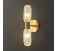 Lampada da Parete con Illuminazione up And Down, Lampada da Parete in Ottone con Paralume in Vetro a Forma di Mais, Applique da Comodino in Rame, lampade da Parete Decorative a Forma di candelier