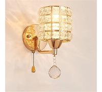 Lampada da Parete con Interruttore a Catena, Lampada da Parete in Cristallo, luci Moderne, Base in Acciaio Inossidabile, Illuminazione Lamparas De Pared,Illuminazione per Interni