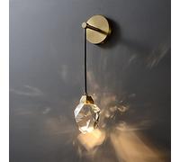 Lampada da Parete con Interruttore a Catena, Lampada da Parete in Cristallo, luci Moderne, Base in Acciaio Inossidabile, Illuminazione Lamparas De Pared,lampadari