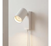 Lampada da parete con interruttore e spina, applique GU10, bianco-oro, orientabile, direzionale, camera da letto, soggiorno, faretto, faretto, lampada da parete orientabile